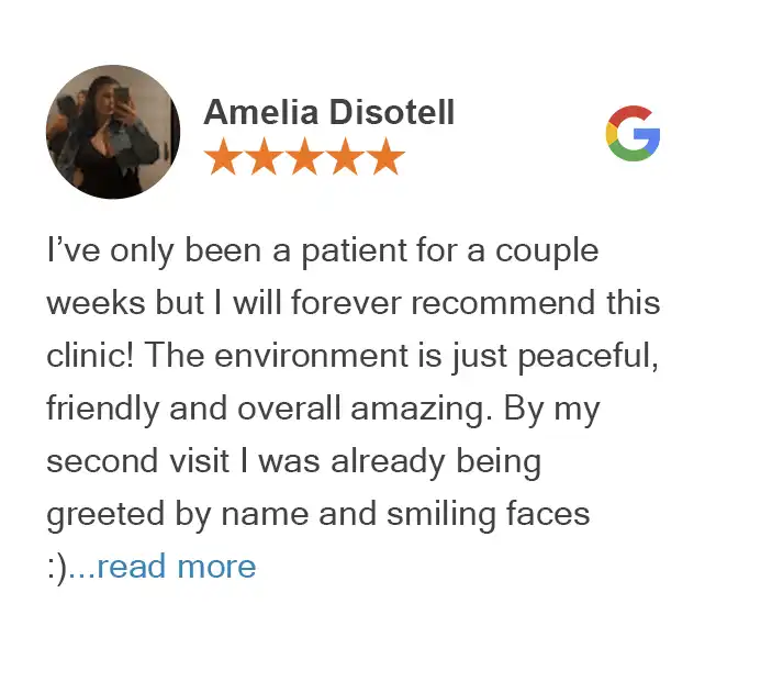 Google review by Amelia for True Chiropractic Bellevue