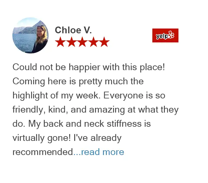 Yelp review by Chloe for True Chiropractic Bellevue