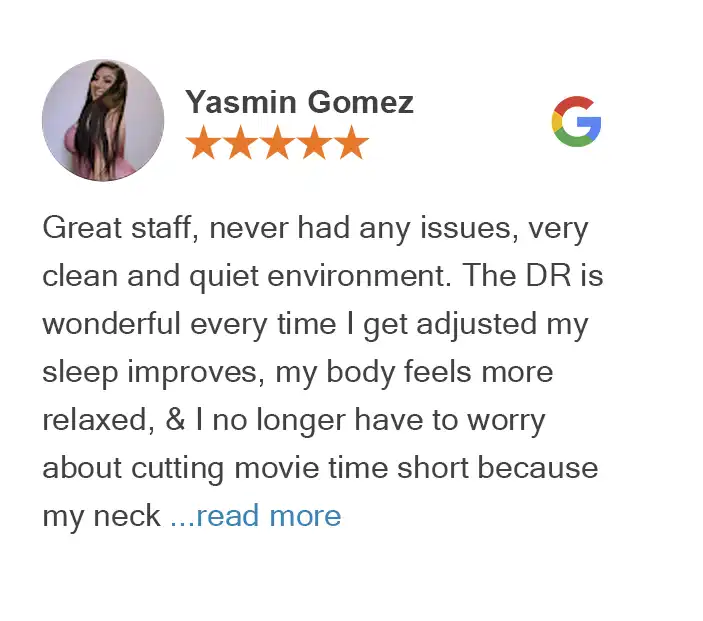 Us 7 Google review by Yasim for True Chiropractic Bellevue
