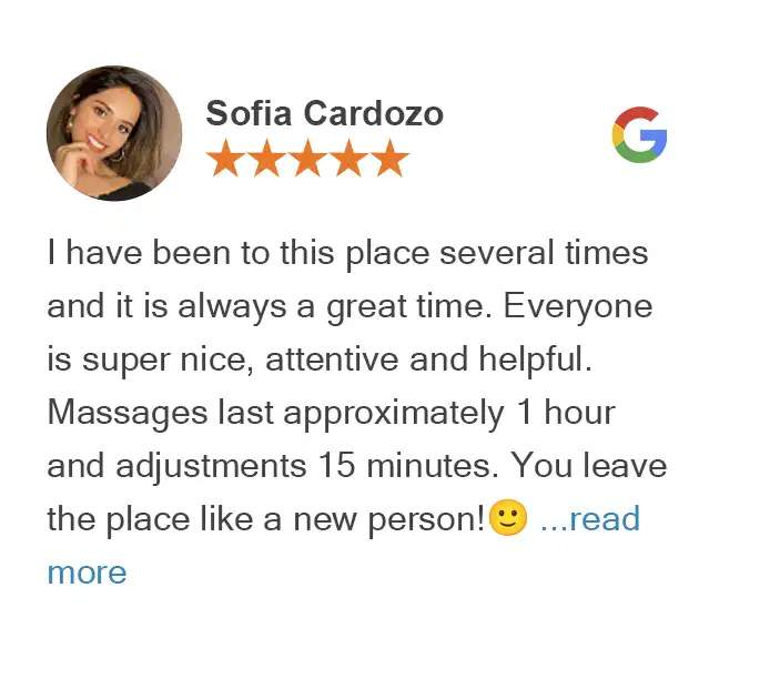 Google review by Sofia for True Chiropractic Bellevue