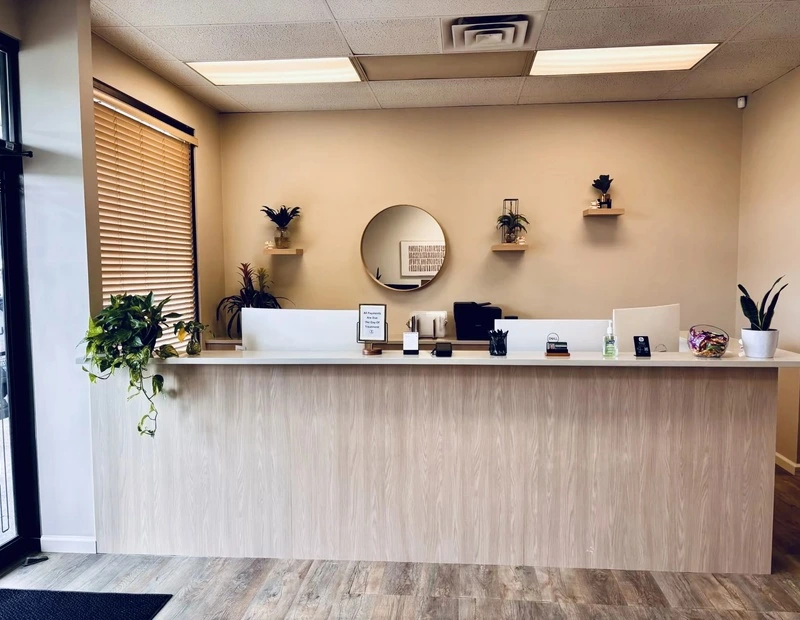Front desk and reception area at True Chiropractic Bellevue